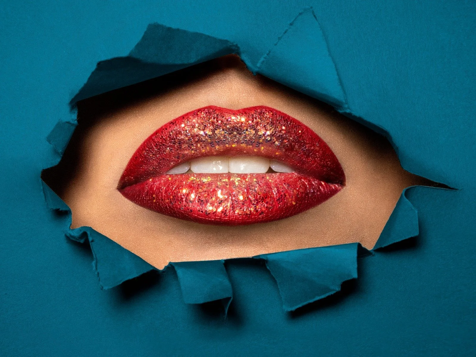 Close-up of full, natural lips — beauty without a surgical procedure